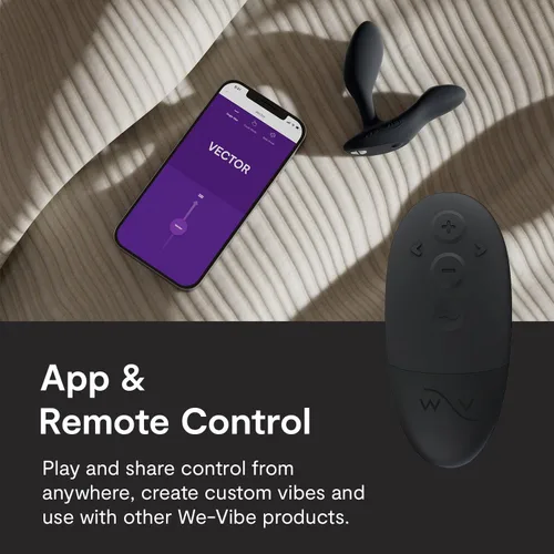 Vista 4 de We-Vibe Vector+ Juguete sexual para adultos, juguete sexual vibratorio para adultos Masajeador de perineo y próstata de silicona Aplicación