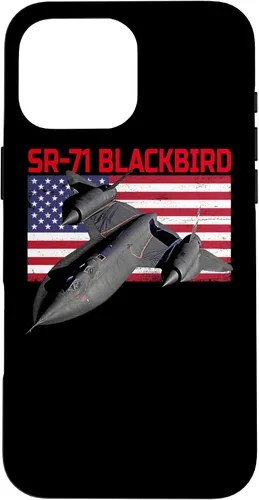 Vista 19 de SR-71 Blackbird in Action and Patriotic American Flag. Case for iPhone 17