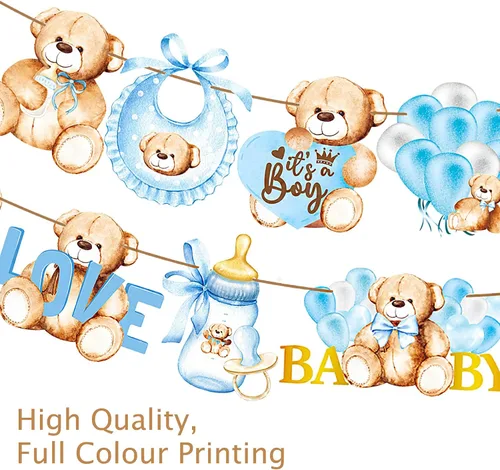 Vista 4 de Decoraciones de oso de peluche para baby shower, We Can Bearly Wait, decoraciones de fiesta de cumpleaños, guirnaldas y suministros temáticos de oso
