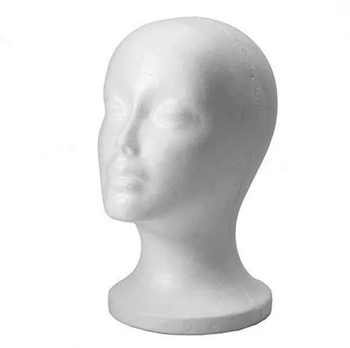 Vista 10 de Cabeza de maniquí de espuma para exhibición, soporte para peluca 21.1 in Profesional Ligero Durable Cabeza Femenina Modelo Para Salón Tienda DIY