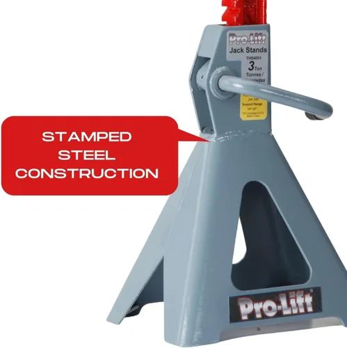 Vista 5 de Soporte de gato elevador alto Pro-Lift T-9635, color gris con capacidad de 3.5 ton