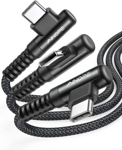 Vista 18 de AINOPE - Cable USB C de 1 metro en ángulo recto, paquete de 2 cables USB a USB C de 1 metro, cable USB A a USB C trenzado de nailon de 3.1A de carga