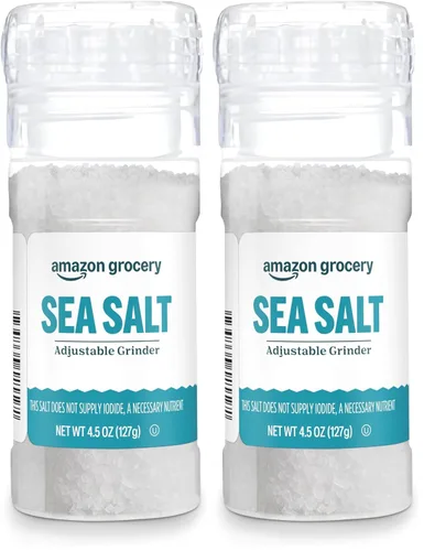 Vista 7 de Amazon Grocery, Sal marina, molinillo ajustable, 4.5 onzas (anteriormente Amazon Fresh, el embalaje puede variar)