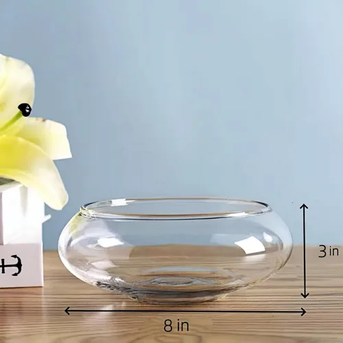 Vista 3 de Maceta de cristal de loto de 8 pulgadas, cuenco de flor de loto de 8 pulgadas, cuencos de loto para plantar en agua en interiores, adecuado