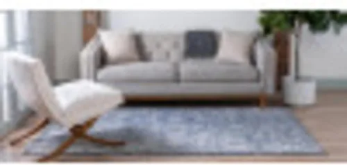 Vista 6 de Unique Loom Portland Collection - Alfombra de área Albany (2 pies 2 pulgadas x 3 pies 1 pulgada, rectangular, azul/gris)