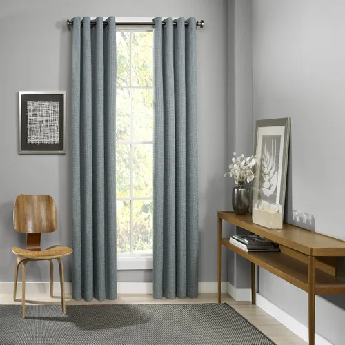 Vista 3 de ECLIPSE Cortinas opacas para dormitorio, 52 x 63 pulgadas, aislamiento térmico, panel individual con ojales, tratamiento de ventana, sala de estar