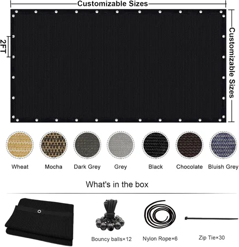 Vista 3 de KANAGAWA Tela para proteger el sol 8' x 10' para pérgola al aire libre con ojales, toldo con bloqueo UV para privacidad para patio, patios traseros