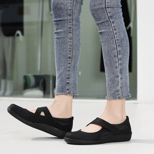 Vista 6 de Zapatos planos clásicos y cómodos Mary Jane para mujer, zapatos de vestir casuales a la moda, bonitos zapatos de vestir con puntera cerrada, ligeros