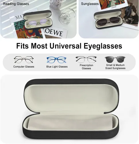 Vista 7 de RayLove Estuche rígido para lentes con paño de limpieza, funda protectora de piel sintética para lentes de sol