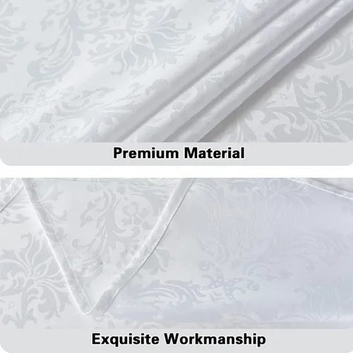 Vista 4 de SASTYBALE Servilletas de tela blanca de 20 x 20 pulgadas, juego de 4 servilletas de mesa de damasco de jacquard lavables para comedor, fiesta, boda