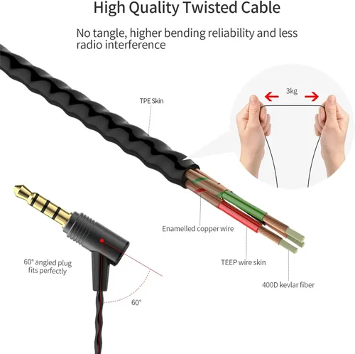 Vista 7 de SoundMAGIC Auriculares con cable E80C, con micrófono, escenario de sonido