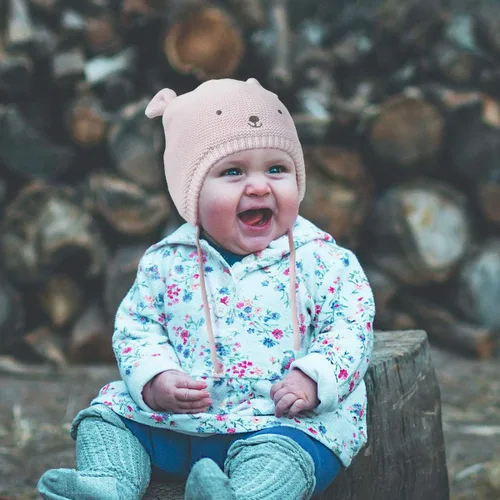 Vista 6 de Somaler Gorros de invierno de punto para bebé, recién nacido, para otoño, lindo gorro con forro de algodón para niños y niñas