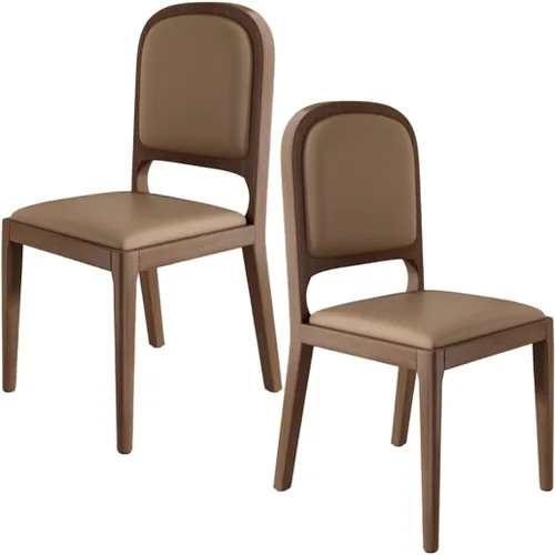 Vista 29 de YVYKFZD Sillas de comedor de madera maciza, juego de sillas de cocina sin brazos, silla de comedor tapizada de cuero, silla de sala de estar