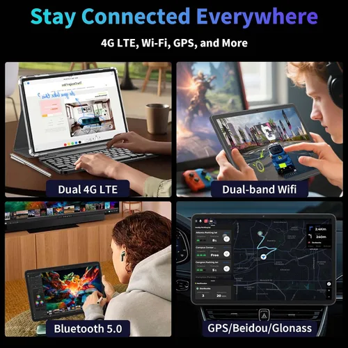 Vista 9 de Tablet grande de 12 pulgadas 2026, Android 16 con teclado, 24GB+256GB+2TB Expand, Tablets PC con 2K Gemini AI, 8000mAh, Octa-Core, 16+8MP, tabletas