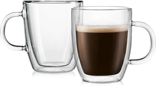 Vista 7 de Bodum 5 oz Bistro Taza para expreso de doble pared, vidrio borosilicato resistente al calor, juego de 2, transparente