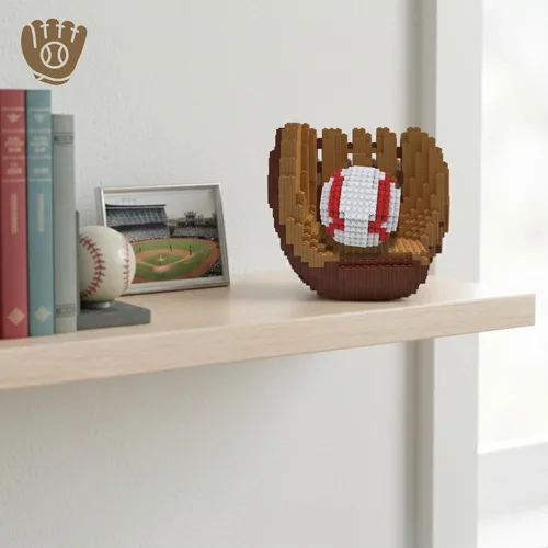 Vista 8 de Juego de bloques de construcción 3D de béisbol, pelota y guantes, juguete educativo, perfecto para edades de 14, 15, 16 años en adelante