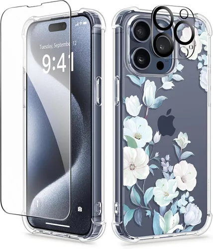 Vista 70 de GVIEWIN - Funda para iPhone 11 con protector de pantalla + protector de lente de cámara, cubierta protectora transparente suave de poliuretano