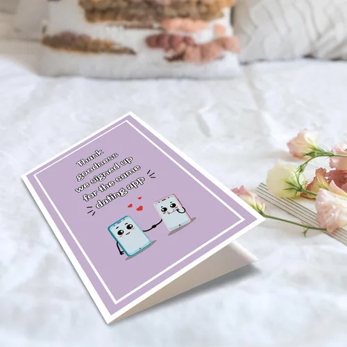 Vista 5 de Obbyidk Tarjeta divertida de citas por Internet, Tarjeta de aplicación de citas en línea para novio novia, Tarjeta linda del día de San Valentín