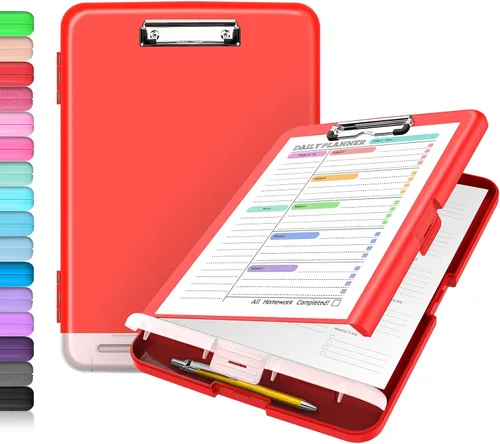 Vista 10 de Sooez - Sujetapapeles de documentos clínicos con almacenamiento, sujetapapeles de plástico resistente, de alta capacidad, con soporte para bolígrafo