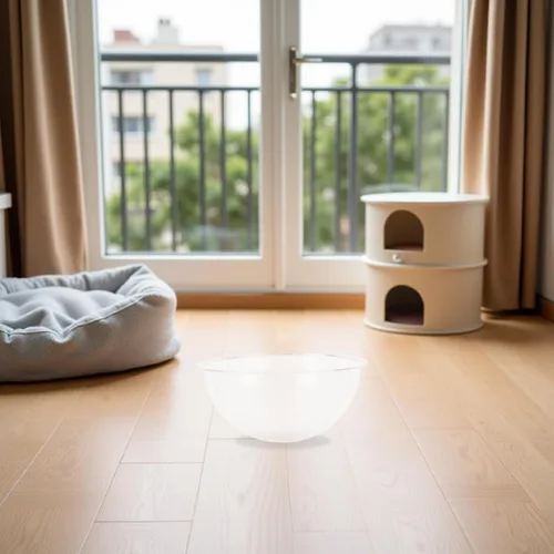Vista 4 de Cubierta de cúpula acrílica para marco de escalada de gatos, accesorios transparentes para nido de cápsulas, 13.78 pulgadas para interiores, cama