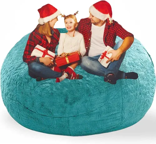 Vista 25 de Puf para adultos y niños sin relleno, sofá perezoso suave y redondo, funda de sofá de puf clásico, saco de amor para dormitorio, silla de lectura