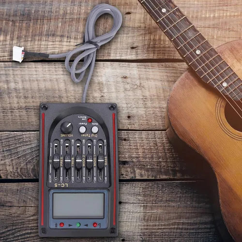 Vista 4 de Pasamer - Afinador de pasamer, Pickup Lcd de 5 bandas para guitarra acústica preamplificador ecualizador Lc-5 ecualizador sintonizador