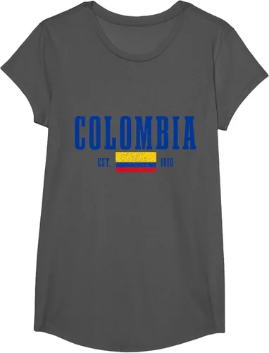 Vista 33 de Colombia Est. 1810 - Camiseta de Colombia Vintage, Negro, S