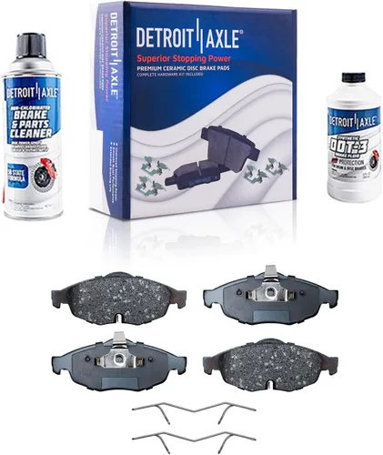 Vista 74 de Detroit Axle - Pastillas de freno para Ford F-150 99-03, 02 Lincoln Blackwood, Pastillas de freno de cerámica delanteras y traseras con repuesto