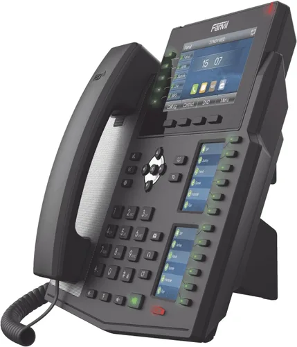 Vista 4 de Fanvil X6U 6 línea ultra elegante Gigabit triple teléfono pantalla color, 60 DSS