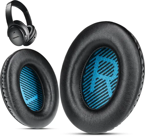 Vista 8 de Krone Kalpasmos - Fundas de repuesto profesional para auriculares Bose, almohadillas de repuesto para QuietComfort 35 Negro
