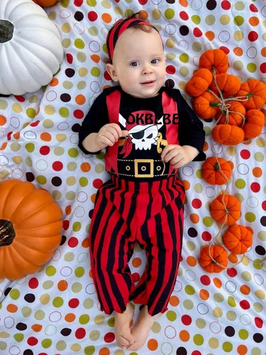 Vista 6 de Baby Boys My First Halloween - Mameluco de manga larga con sombrero de pirata