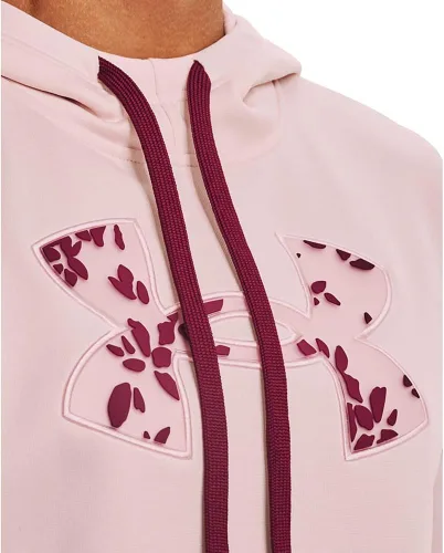 Vista 4 de Under Armour Sudadera con capucha de forro polar con logotipo grande para mujer