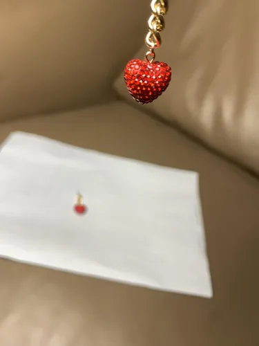 Vista 5 de Aretes de corazón rojo con forma de corazón y corazón de amor, regalo de San Valentín