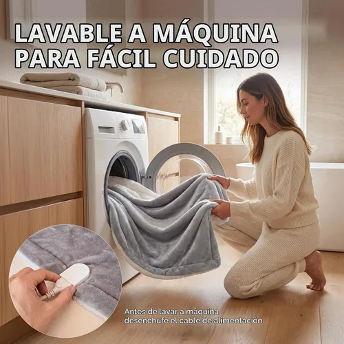 Vista 9 de FILO ESTILO Manta térmica eléctrica de 50 x 60 pulgadas, cable de 8 pies, 6