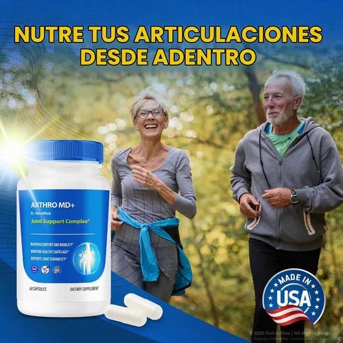 Vista 7 de NutraRize Arthro MD+ Capsules, soporte articular oficial de Arthro MD, fórmula totalmente natural para apoyar la flexibilidad y la movilidad