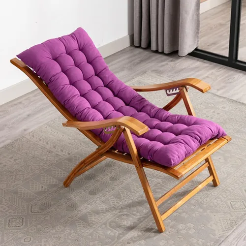Vista 2 de Silla reclinable plegable, tumbona ajustable de 5 posiciones, silla reclinable de madera para jardín/patio/balcón, (morado)