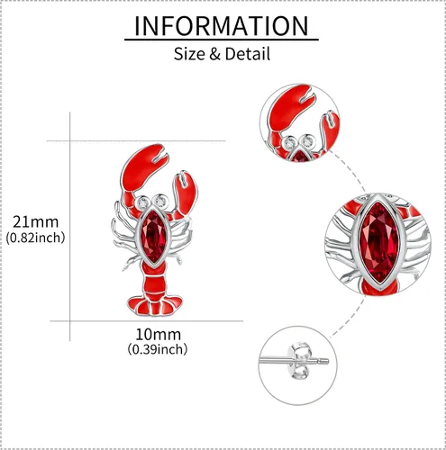Vista 5 de Aretes de plata de ley con diseño de capibaratrébolovejaovnisschnauzerbulldogfresaballena orcazarigüeyamanatílangostalimónhuella de pata para mujer