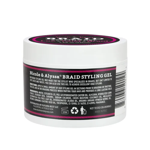 Vista 6 de Nicole & Alyssa - Combo de gel para peinar trenzas (7.9 onzas) y aceite para el cabello (2 onzas)