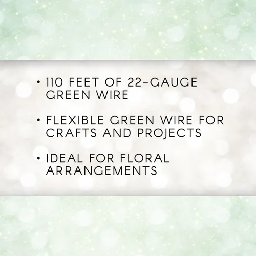 Vista 3 de Darice Alambre floral de paleta verde de calibre 22 – Alambre verde fuerte y flexible para manualidades, arreglos florales y proyectos caseros