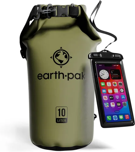 Vista 14 de Earth Pak Bolsa Seca Impermeable - Mochila Impermeable de Cierre Enrollable Superior Mantiene el Equipo Seco para Kayak con Funda Impermeable