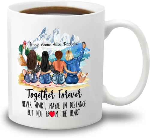 Vista 10 de Taza de café personalizada de la amistad para mejores amigos, mejores amigos, hermana del alma, tazas de café personalizadas para mejores amigas