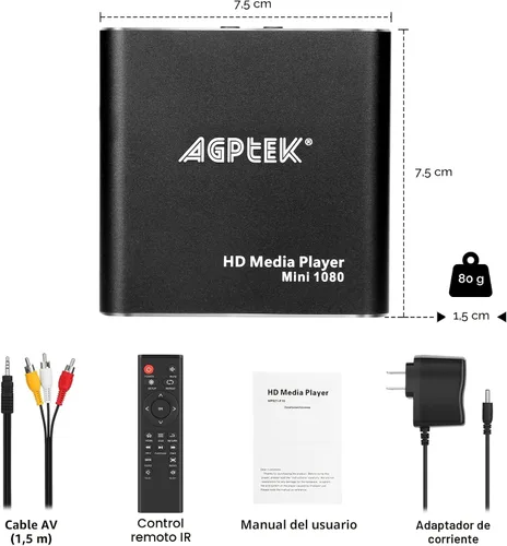 Vista 9 de AGPtek Reproductor multimedia HDMI.), HA0053B