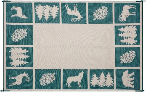 Vista 3 de Stylish Camping 229124 - Tapete reversible de 9 pies x 12 pies, alfombra de paja de plástico, tapete grande para exteriores, RV, patio, patio