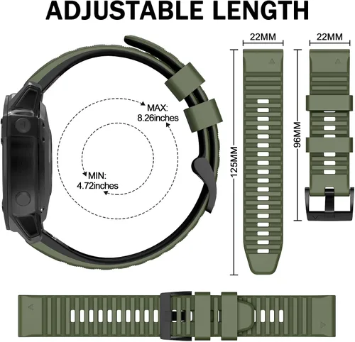 Vista 5 de ISABAKE Compatible con Fenix 6 Watch Band para Fenix 6 Pro/Fenix 5/Fenix 5 Plus/Fenix 7/Forerunner 935/Forerunner 945/Approach S60/Quatix 5