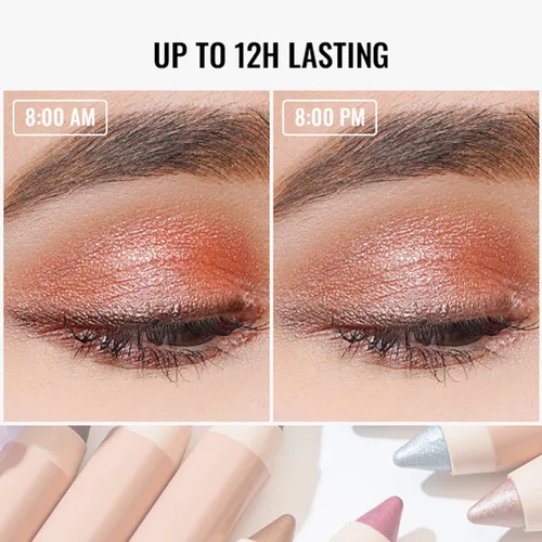 Vista 5 de Oulac Twist-Up Sombra de Ojos Brillante en Barra – Maquillaje de Ojos Vegano y Libre de Crueldad con Textura Cremoso y Mezclable, Resistente al 01