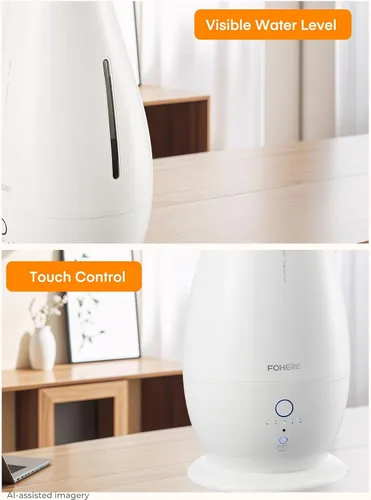 Vista 6 de FOHERE Humidificadores para dormitorio, habitación grande, 5 L, humidificador silencioso de niebla fría de 48 horas de larga duración para plantas