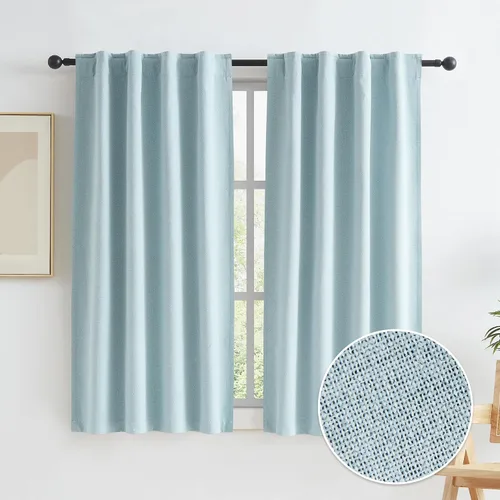 Vista 74 de KEQIAOSUOCAI - Cortinas opacas naturales de 108 pulgadas de largo, cortinas modernas con pestaña trasera, paneles plisados para sistema de cortina