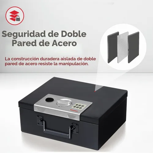 Vista 4 de Caja de seguridad de acero de Honeywell, modelo digital resistente al fuego, de 0.26 pies cúbicos, 6108
