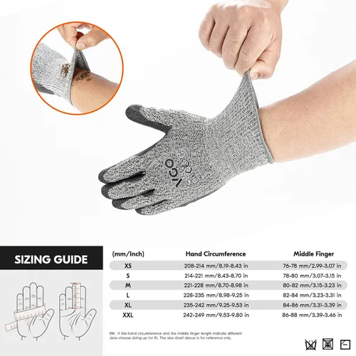 Vista 6 de Vgo... ANSI A3 Cut Resistant Gloves EN388 Level 5 Certified Hand Protection Gloves(SK2131)