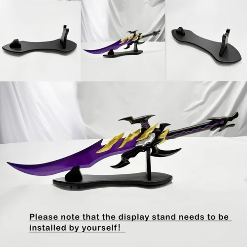 Vista 3 de Espada de colmillos de Antares de metal de 30 pulgadas Sung Jingwoo con soporte de exhibición para cosplay, colección